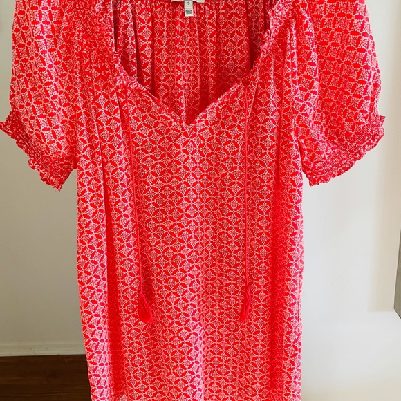 blouse Joie red coral gorgeous Like New - Picture 8 of 9